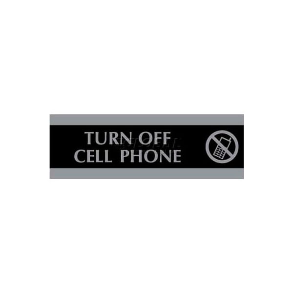U.S. Stamp & Sign Turn Off Cell Phone, 3" x 9", Double-sided Tape 4759 - main